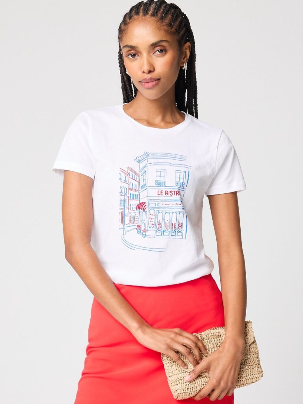 J Crew Factory NWT Bistro Graphic Tee in Le Bistro 100% Cotton size Small - Picture 8 of 9